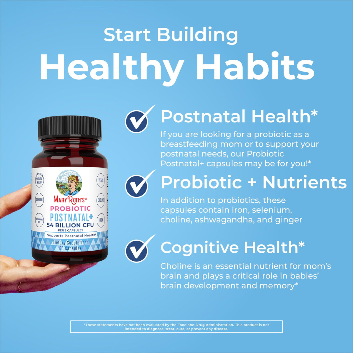 MaryRuth Organics Postnatal Probiotics for Breastfeeding Women | Nursing Probiotic Capsules with Vitamins | Minerals & Antioxidants | 54 Billion CFU | Non-GMO | Vegan | 30 Servings MARYRUTH'SBuy Supplements Australia