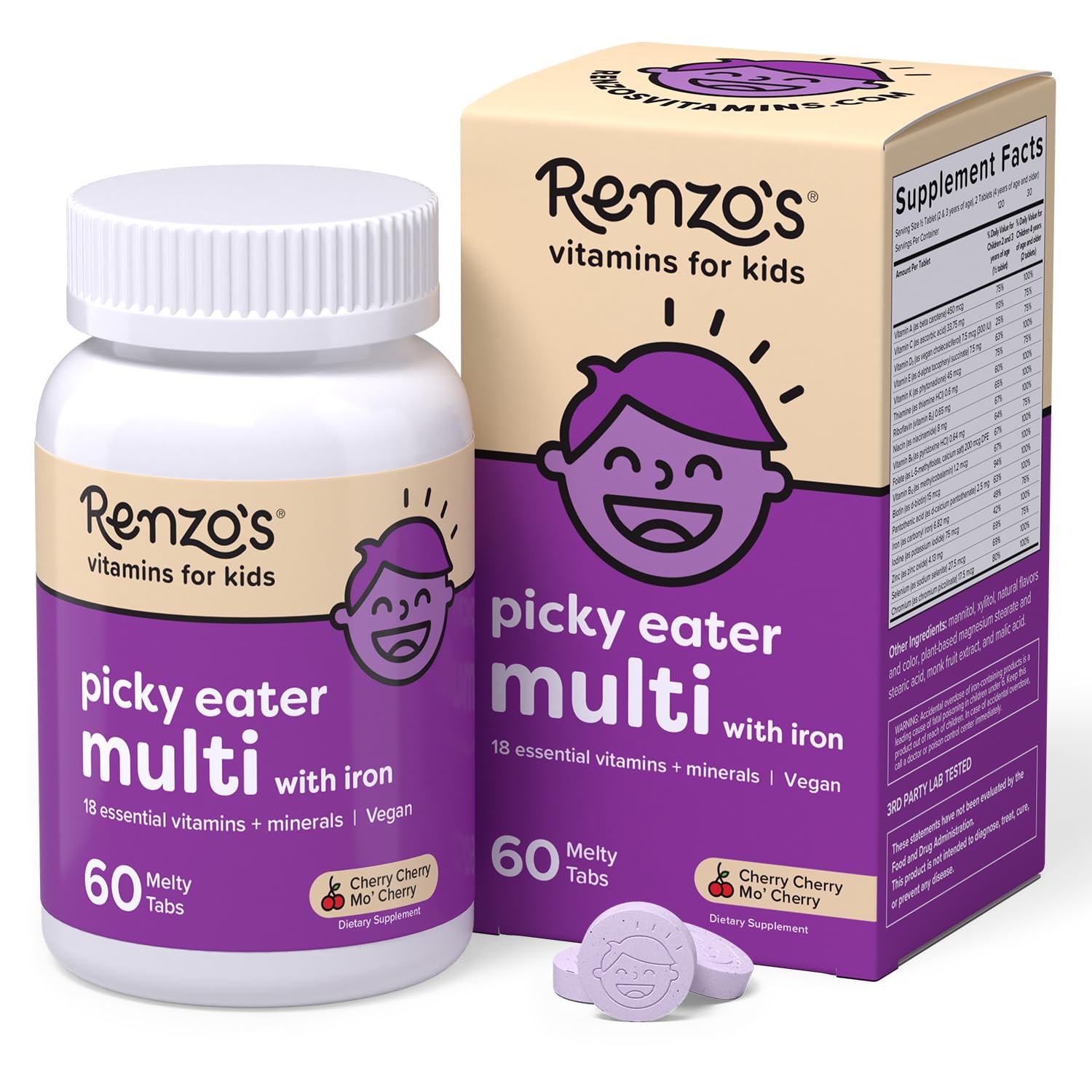 Renzo's Vitamins Adventurous Kid Bundle - Picky Eater Kids Multivitamin, Vitamin D3 for Kids, and Bright & Brainy Vitamin B6 Renzo'sBuy Supplements Australia