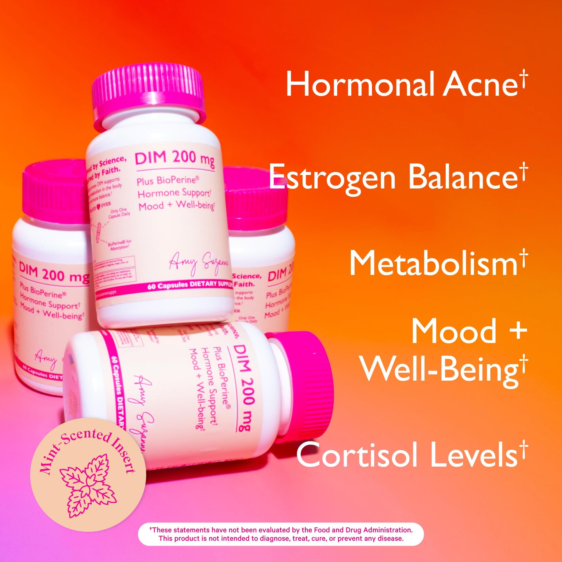 Amy Suzanne 200 DIM Supplement for Women - Estrogen Metabolism and Hormone Harmony for Menopause, Perimenopause & PMS Support - DIM Plus Bioperine for Mood Support - 60 Day Supply, Vegan Amy SuzanneBuy Supplements Australia