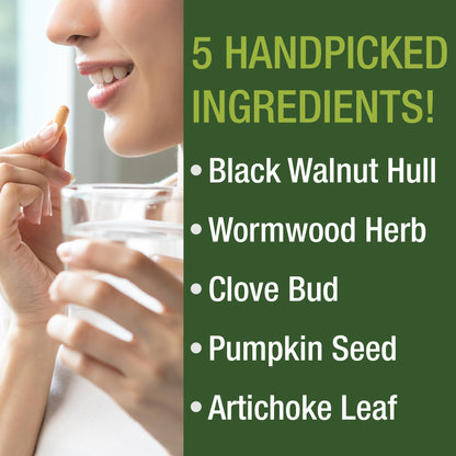Wormwood Black Walnut Clove Cleanse for Humans. Elimination Detox + Intestinal Support Capsules Supplement for Adults and Kids. Pills with Artichoke and Pumpkin Seed for Additional Benefits Peak PerformanceBuy Supplements Australia