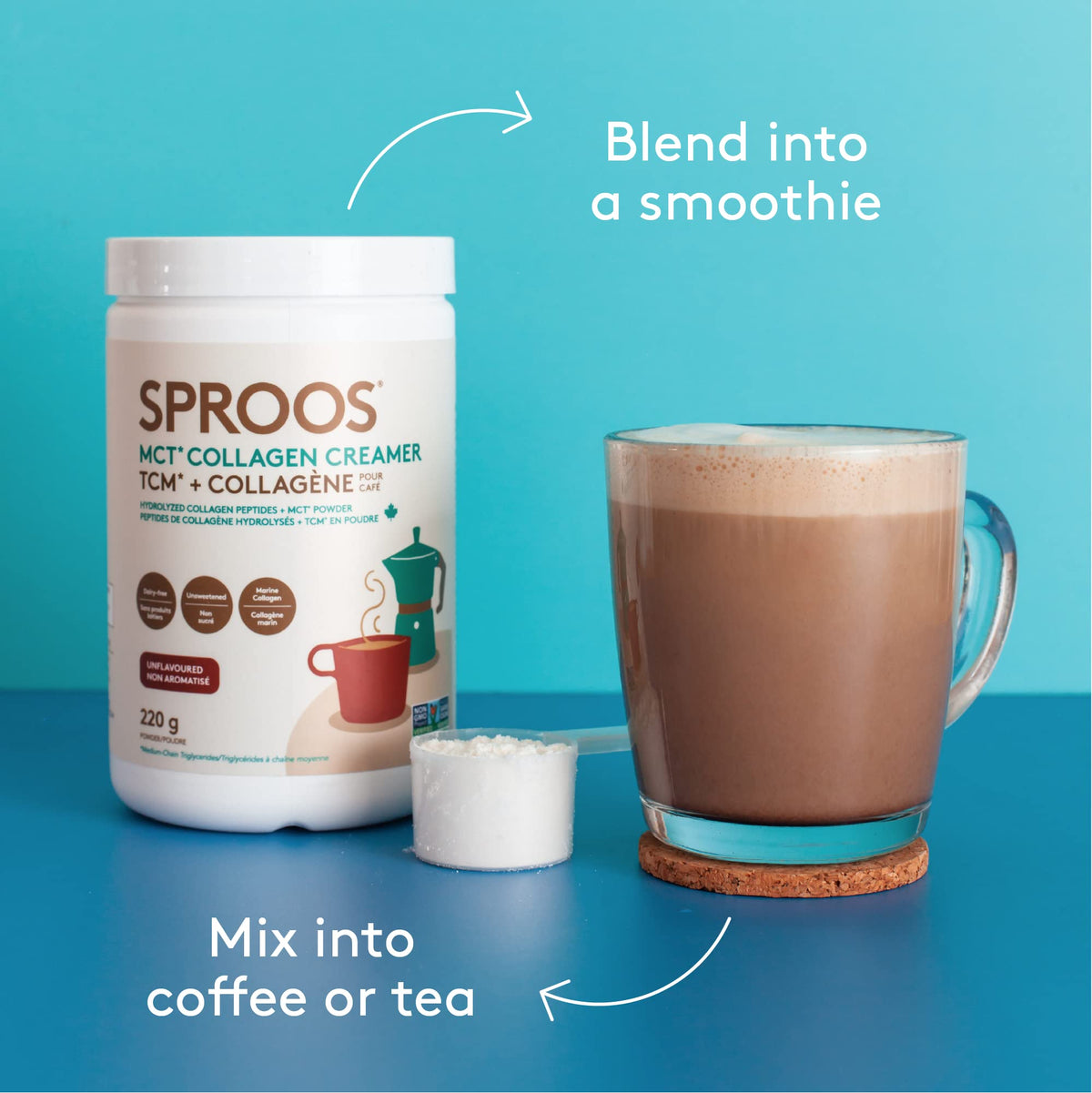 SPROOS - MCT Collagen Creamer - Beverage Powder - Hydrolised Collagen Peptides & MCT Powder - Healthy Fats SPROOSBuy Supplements Australia