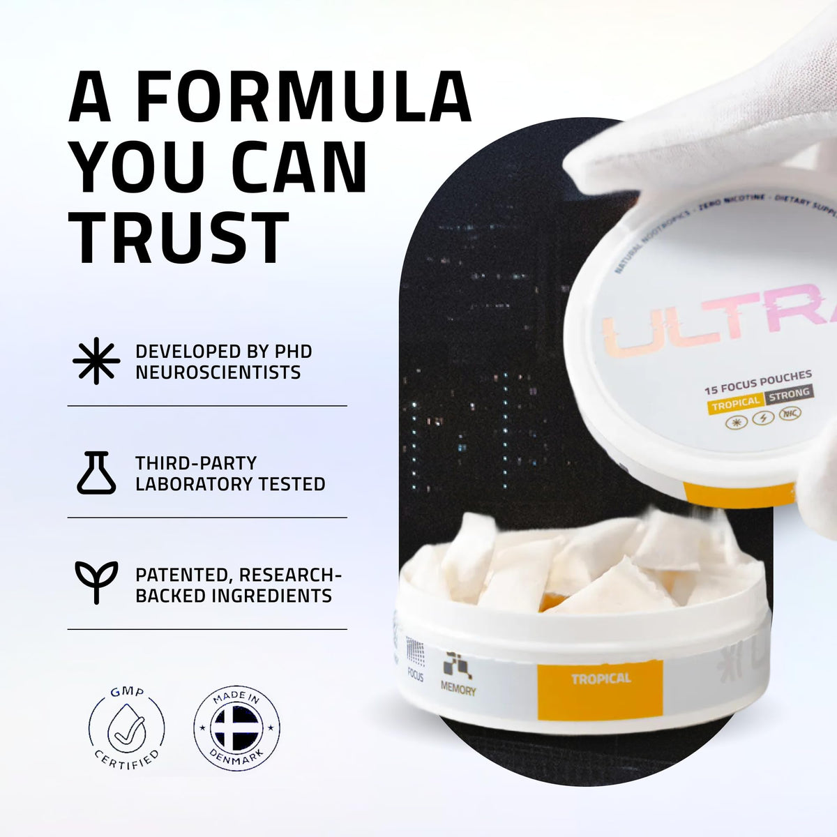 Ultra Focus Pouches (Variety Pack, 3 Cans) Nicotine-Free, Caffeine-Free | Enfinity Paraxanthine | Vitamin B6 + B12, L-Theanine, Alpha GPC, Ginseng | Nootropic Energy & Clarity Plant-Based Pouches Ultra PouchesBuy Supplements Australia