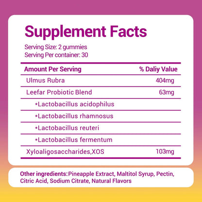 Her Juicy Women's Probiotic Gummies: Supports Women’s Wellness & pH Balance, Clean Vegan, Pineapple Flavor, Prebiotics & Lactobacillus Blend, with Slippery Elm, Gut Health & Immune Defense, 60 Gummies HeawdraBuy Supplements Australia