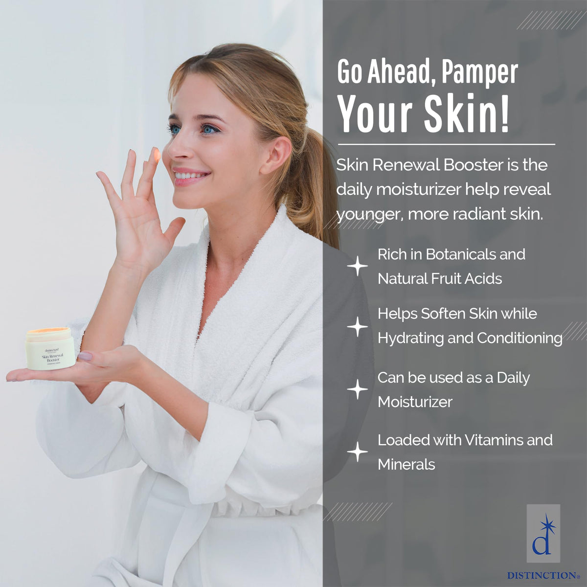 Distinction Skin Renewal Booster – Hydrating Face Moisturizer – Anti Aging Cream for Fine Lines & Wrinkles – Hydrates, Softens & Boosts Radiance – Daily Facial Cream for All Skin Types – 1 Oz Distinction buy supplements Au