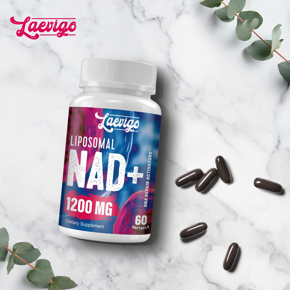 Laevigo Liposomal NAD+ Supplement 1200mg High Absorption, Cellular Energy & Mitochondrial Support, NAD Plus for Longevity & Vitality, Anti-Aging Formula, 60 Softgels LaevigoBuy Supplements Australia