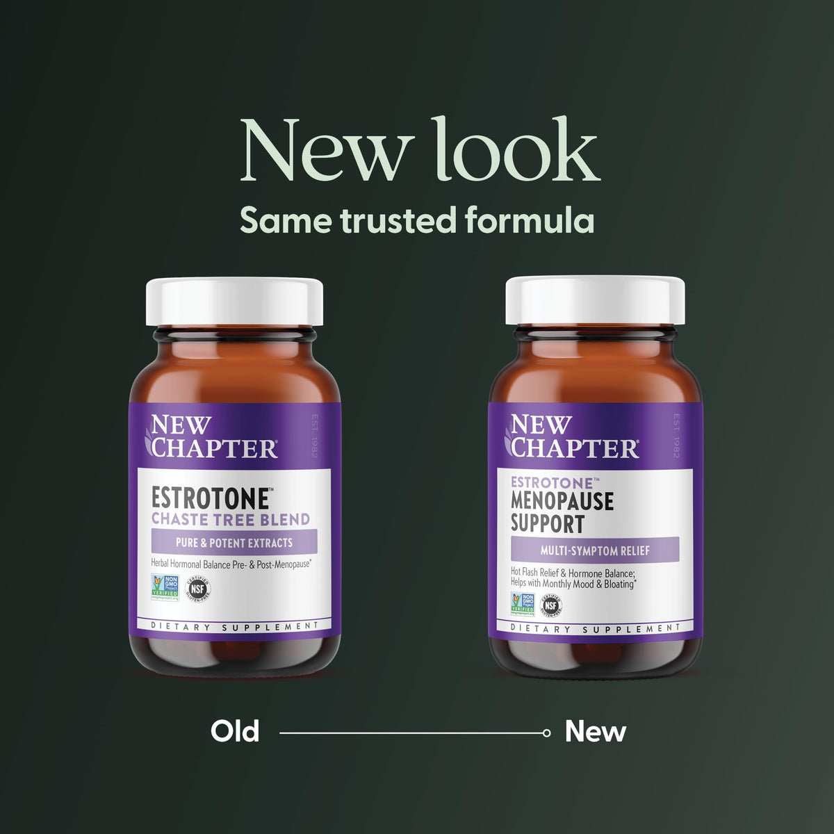 New Chapter Menopause Supplement - Estrotone Herbal Hormone Balance for Women in Perimenopause, with Black Cohosh for Hot Flash Relief & to Reduce Night Sweats + Vitex, No Added Hormones - 30 ct New ChapterBuy Supplements Australia