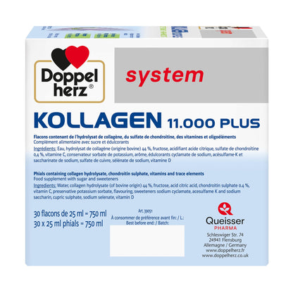 Doppelherz - Kollagen 11000 Plus - Collagen hydrolysate, chondroitin Sulphate, Vitamins C and D and Trace Elements DoppelherzBuy Supplements Australia