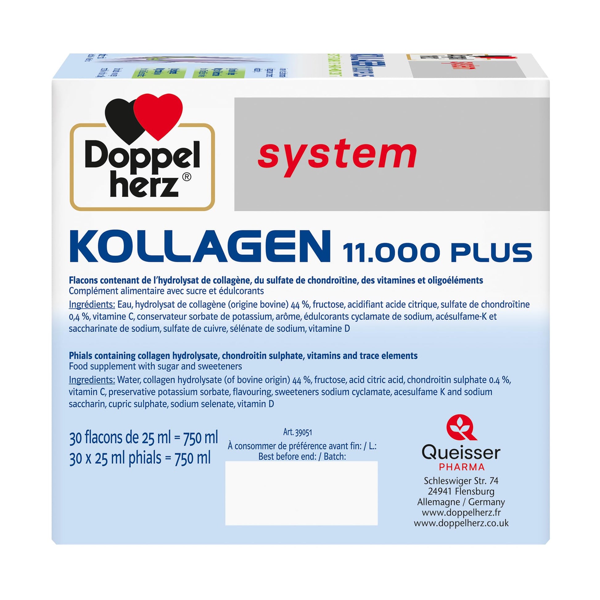 Doppelherz - Kollagen 11000 Plus - Collagen hydrolysate, chondroitin Sulphate, Vitamins C and D and Trace Elements - for Bones, cartilages and tendons - Wild Berry Flavour Liquid- 30 Bottles of 25ml DoppelherzBuy Supplements Australia