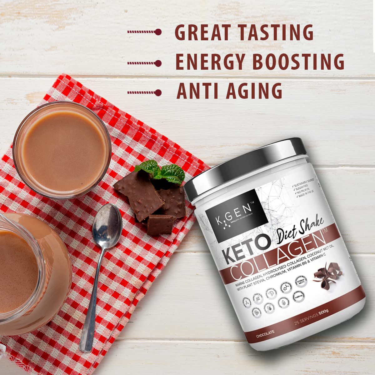 K-GEN Diet Shake Meal Replacement Keto Collagen Powder | Multi Collagen Protein with MCT Oil, Vitamin C K GEN ketogenic enhancementBuy Supplements Australia