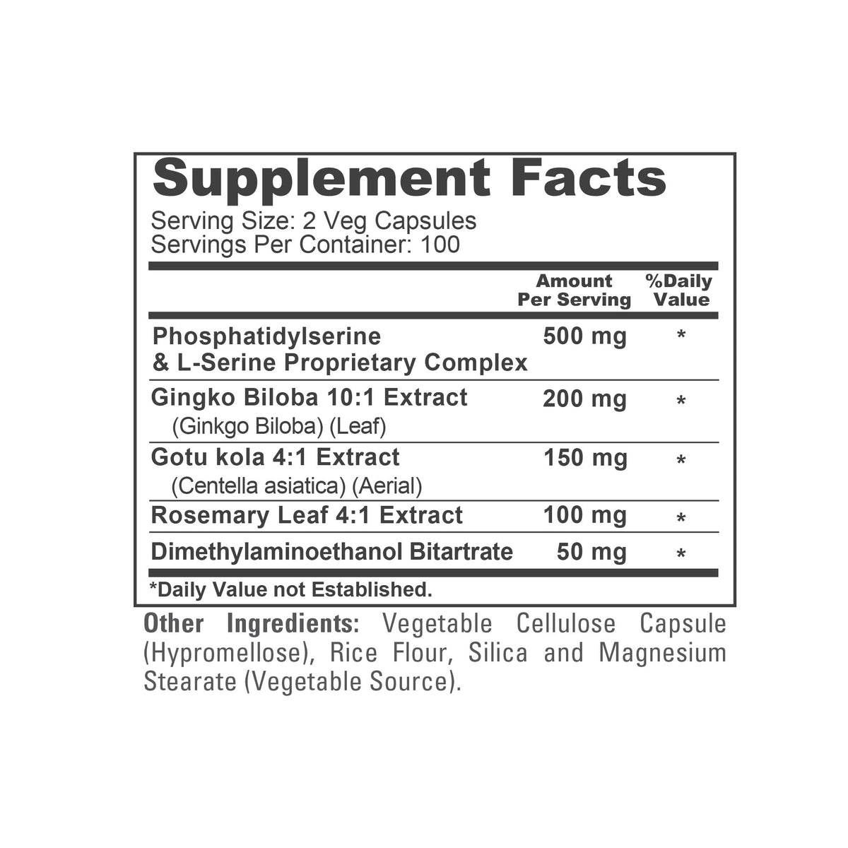 NusaPure Phosphatidylserine Memory Ultimate Complex 1000mg 200 Vegetarian Caps (Vegan, Non-GMO) NusaPureBuy Supplements Australia