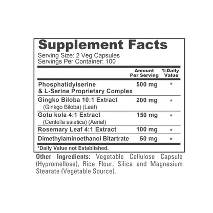 NusaPure Phosphatidylserine Memory Ultimate Complex 1000mg 200 Vegetarian Caps (Vegan, Non-GMO) NusaPureBuy Supplements Australia