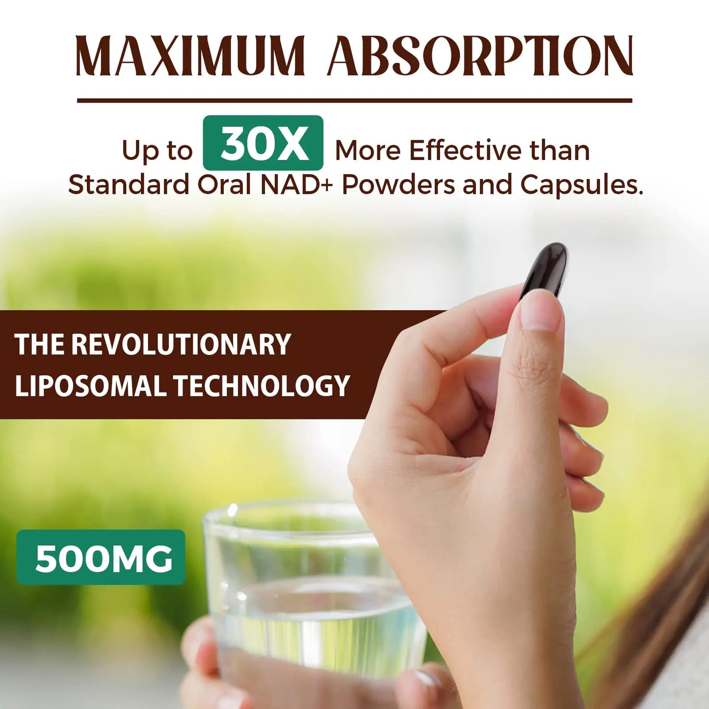 Caenciennes Liposomal NAD+ 500 MG Supplement, True NAD Plus Supplement, Superior Absorption, Boost NAD+ More Efficient Than Nicotinamide Riboside for Cellular Energy, Healthy Aging, 60 Serving CaenciennesBuy Supplements Australia