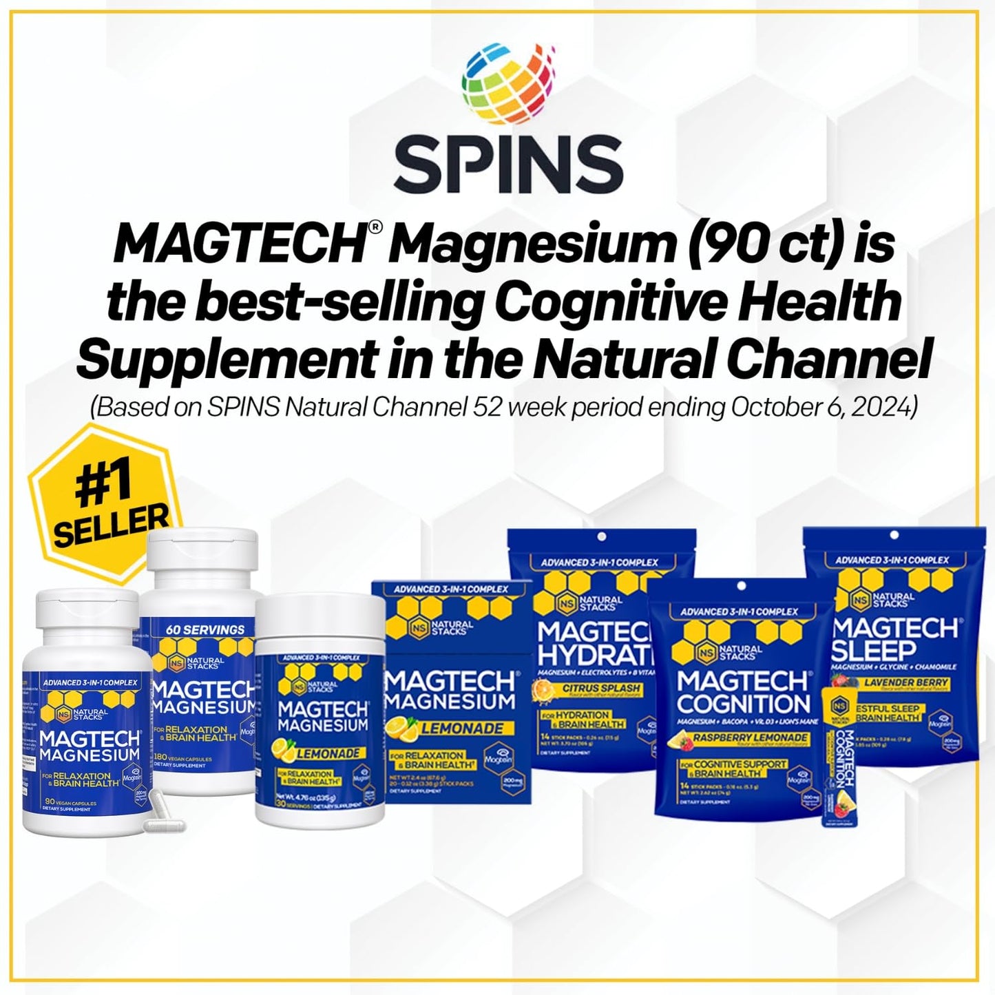 NATURAL STACKS Dopamine Brain Food + Magtech Magnesium Bundle - Chelated Magnesium Complex - Supports Brain Health & Mental Drive* - 150 Total Capsules NATURAL STACKSBuy Supplements Australia