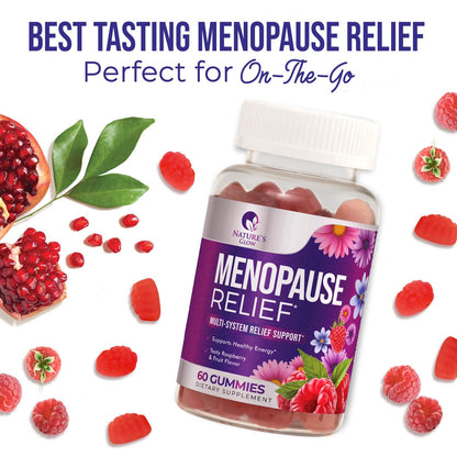 Menopause Supplement for Women - Complete Multi-Benefit Menopause Relief Gummy for Mild Hot Flashes & Night Sweats, Natural Balance & Energy Support, Menopausal Vitamins, Gluten Free - 60 Gummies Nature's GlowBuy Supplements Australia