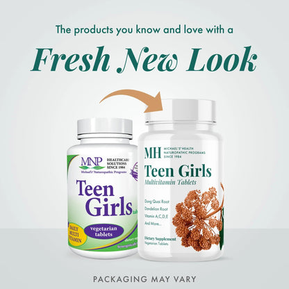 Michael's Health Naturopathic Programs Teen Girls Multivitamin - 60 Vegetarian Tablets - with B Complex Vitamins & Female Herbal Blend MICHAEL'S