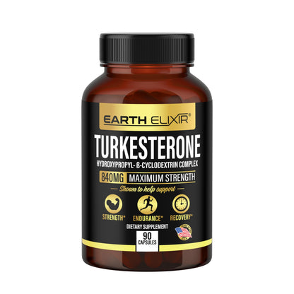 Turkesterone 840 mg – Natural Testosterone Support - 100% Pure Turkesterone Supplement for Men & Women - Ajuga Turkestanica Extract - Made in USA & 3rd Party Tested for Strength, Energy & Vitality Earth ElixirBuy Supplements Australia