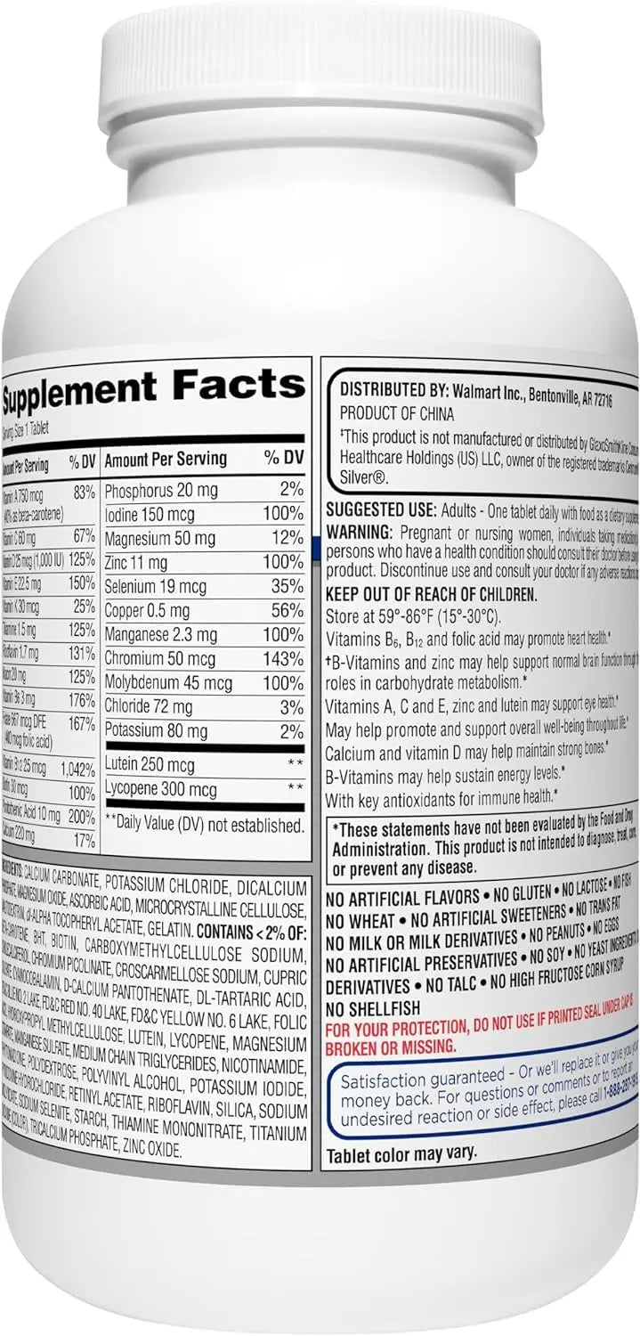 Equate Mature Adult 50+ One Daily Complete Multivitamin Compare to Centrum Silver (400 Ct) Aus Healthcare