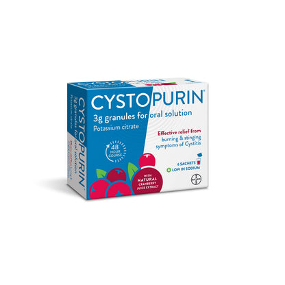 Cystopurin Cystitis Relief, Cranberry Flavour and Low in Sodium, 6 Sachets CystopurinBuy Supplements Australia