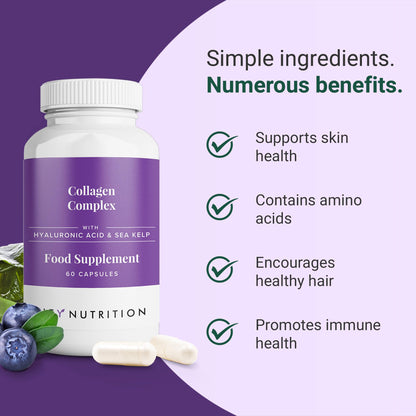 Hey Nutrition Collagen Complex Hyaluronic Acid & Sea Kelp Vitamin E, C, Biotin - Healthy Nails, Skin, Hair Joints Metabolism Hey NutritionBuy Supplements Australia
