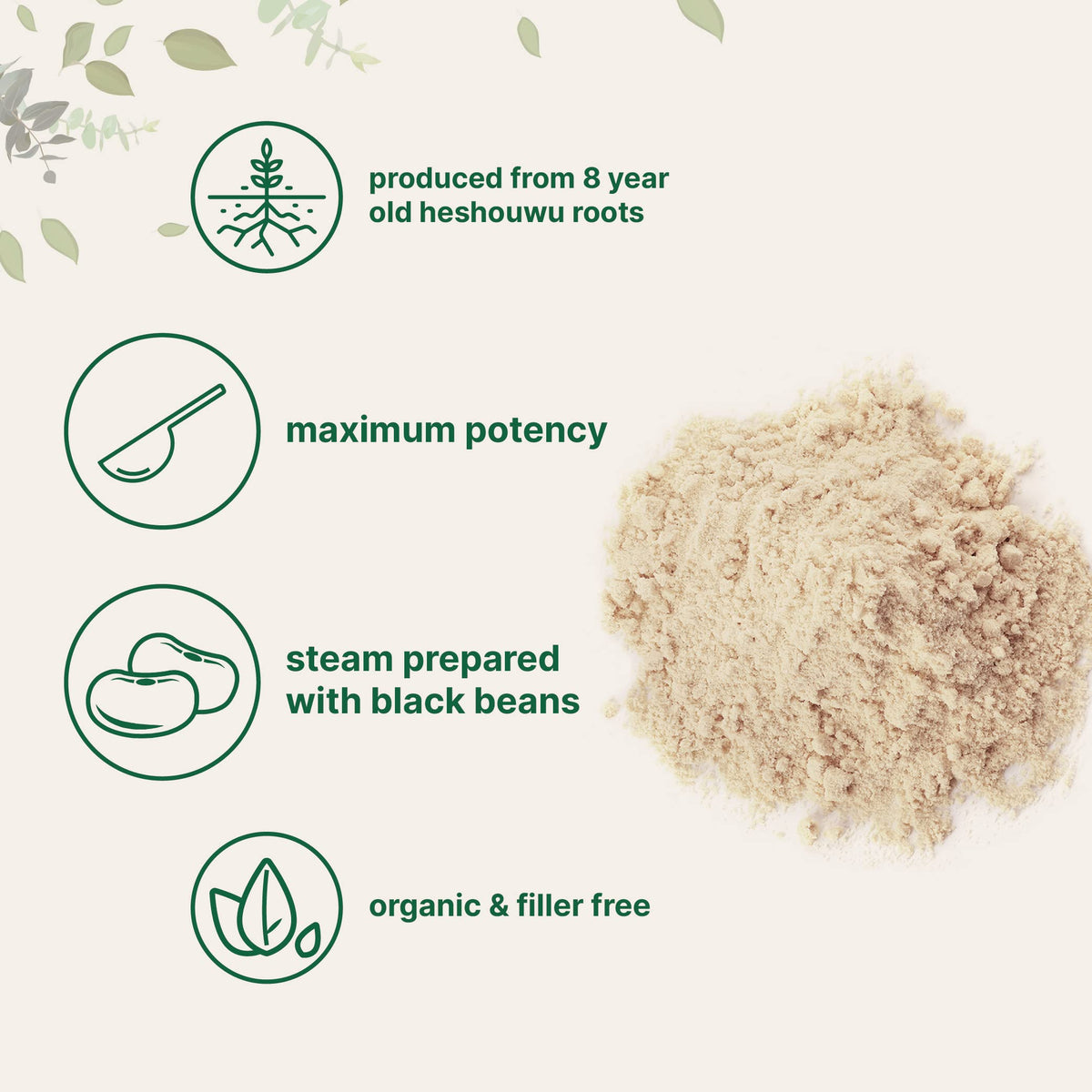 Organic He Shou Wu, Pure Fo Ti Extract Powder, 6 Ounce, Prepared Foti Steaming Micro IngredientsBuy Supplements Australia