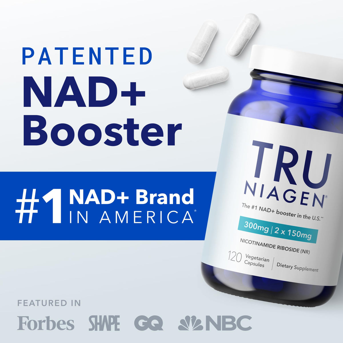 TRU NIAGEN Patented NAD Supplement for Brain Function, Anti Aging & Cell Regeneration, Niagen, 60 300mg Servings | Supports Cellular Energy, Muscle | Nicotinamide Riboside (NR) Take 2 Daily | 1 Bottle TRU NIAGENBuy Supplements Australia