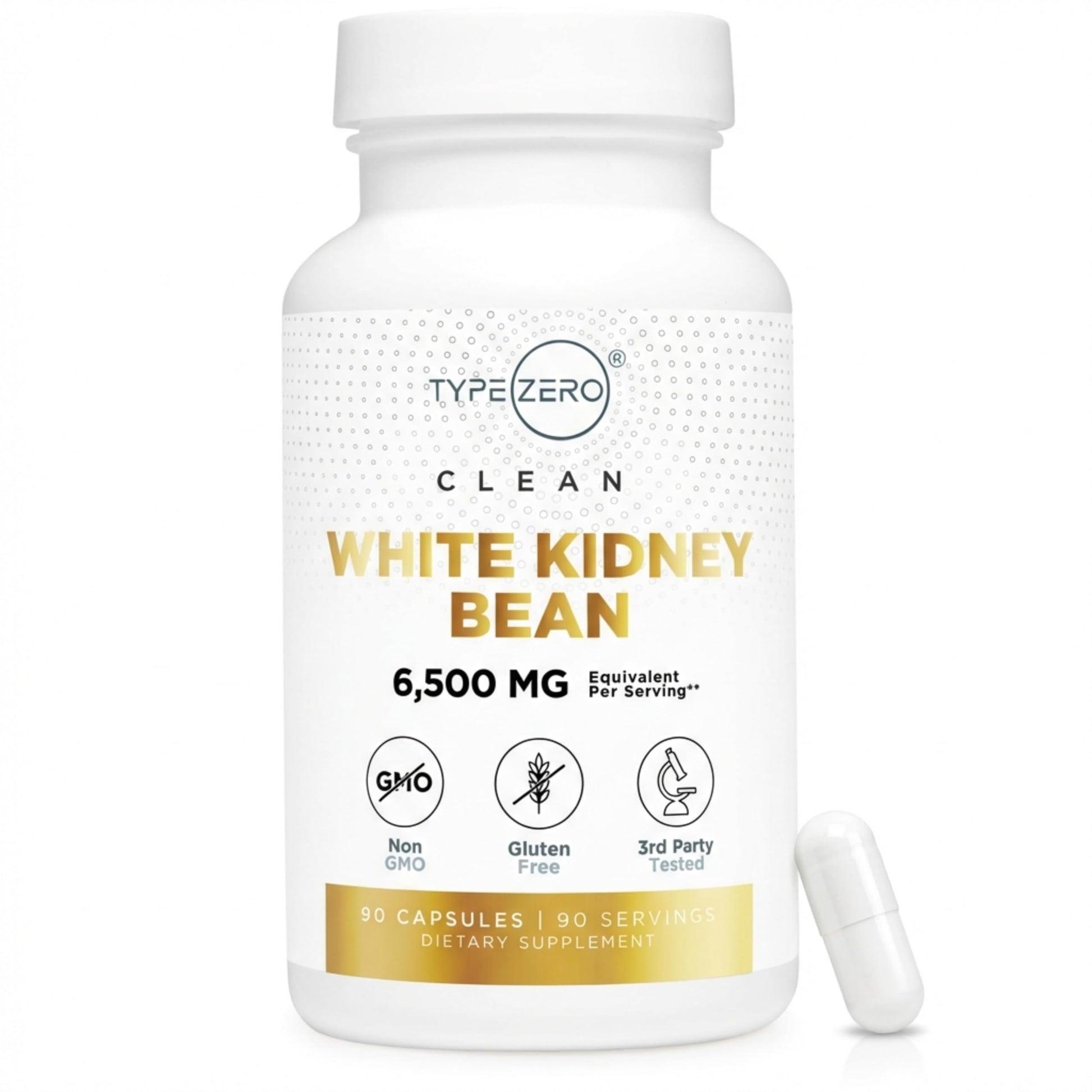 Type Zero Clean White Kidney Bean Capsules (6,500 MG Equivalent Per Serving, 90 Count) - Non-GMO, Gluten Free Type ZeroBuy Supplements Australia