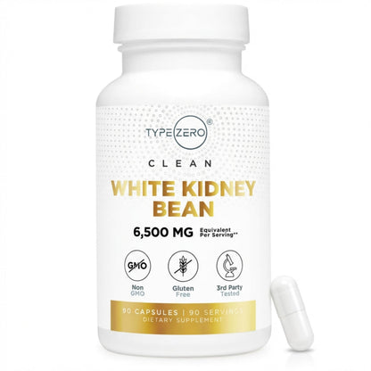 Type Zero Clean White Kidney Bean Capsules (6,500 MG Equivalent Per Serving, 90 Count) - Non-GMO, Gluten Free Type ZeroBuy Supplements Australia