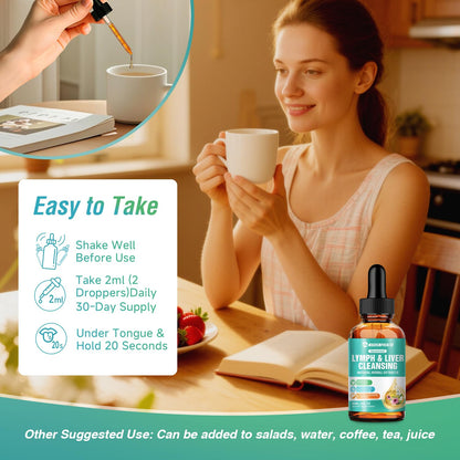 Maxhemphealth Liposomal Lymphatic Drainage Drops - 60ML Lymph & Liver Cleanse Supplement, Natural Herbal Blend & Multivitamin for Immunity, Lymphatic Support & Liver Detox, Vegan, Non-GMO, Gluten-Free Maxhemphealth buy supplements Au