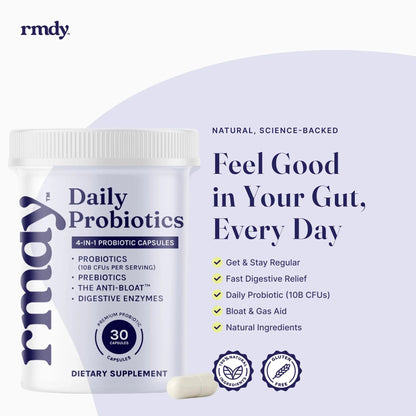 rmdy Constipation, Bloating, & Gas Relief | Relief from Diarrhea, & IBS | Probiotic for Digestive Health & Gut | 30 Capsules rmdyBuy Supplements Australia