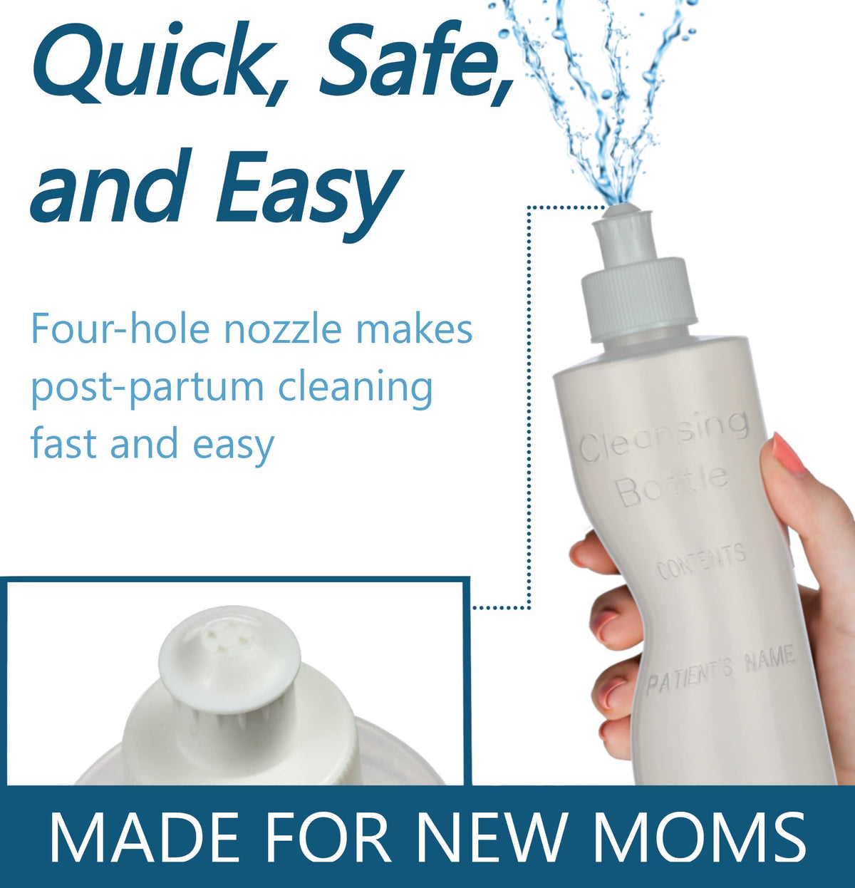 Perineal Squirt Bottle [4 Pack] Refillable Postpartum Lavette Cleansing Irrigation Peri Wash Bottle Easy GlideBuy Supplements Australia