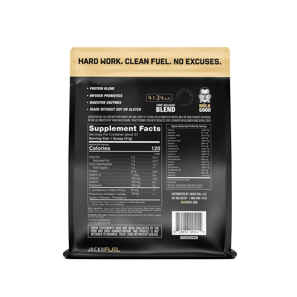 Jocko Mölk Whey Protein Powder (Vanilla) - Keto, Probiotics, Grass Fed, Digestive Enzymes Jocko FuelBuy Supplements Australia