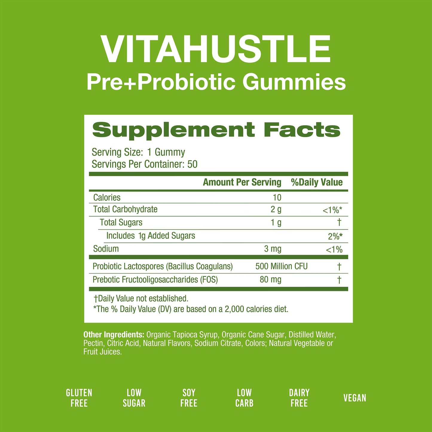 VitaHustle Probiotic Gummies + Prebiotics by Kevin Hart with Chicory Root Inulin Fiber VitaHustleBuy Supplements Australia