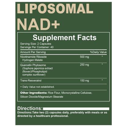 Quackiki NAD Resveratrol Supplement with NAD Nicotinamide Riboside Resveratrol 900 MG, Boost NAD+ for Cellular Health, Anti-Aging, Energy, Focus - 80 Capsules(2Pcs) QuackikiBuy Supplements Australia