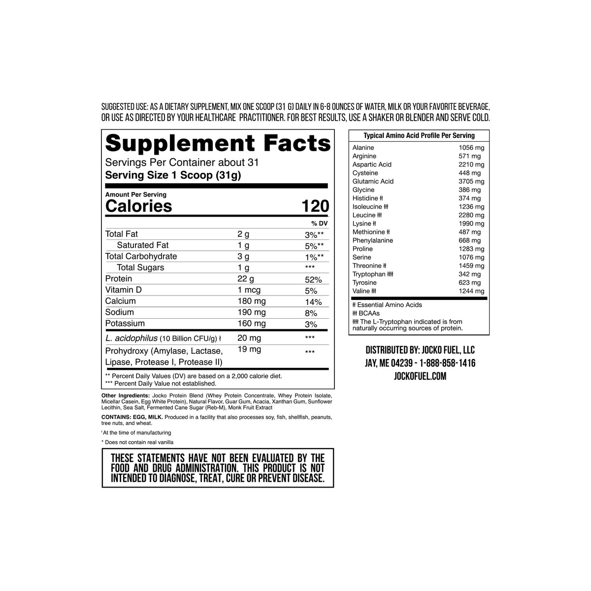 Jocko Mölk Whey Protein Powder (Vanilla) - Keto, Probiotics, Grass Fed, Digestive Enzymes Jocko FuelBuy Supplements Australia