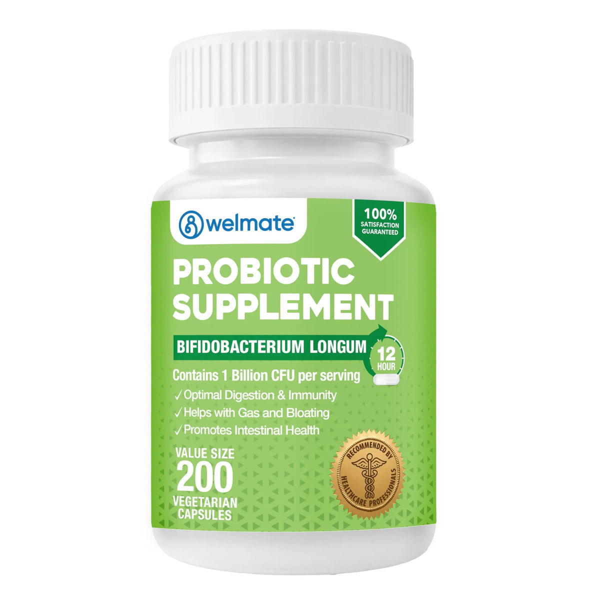 WELMATE Bifidobacterium - Probiotic Supplement - Supports Gut Health - Immune Support - Digestive Enzymes - Gluten Free - Vegan - Men & Womens Probiotic - Value Size - 200 Count WELMATE buy supplements Au