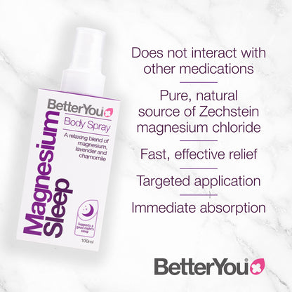 BetterYou Magnesium Sleep Body Spray, Made with Zechstein Magnesium Chloride BetterYouBuy Supplements Australia