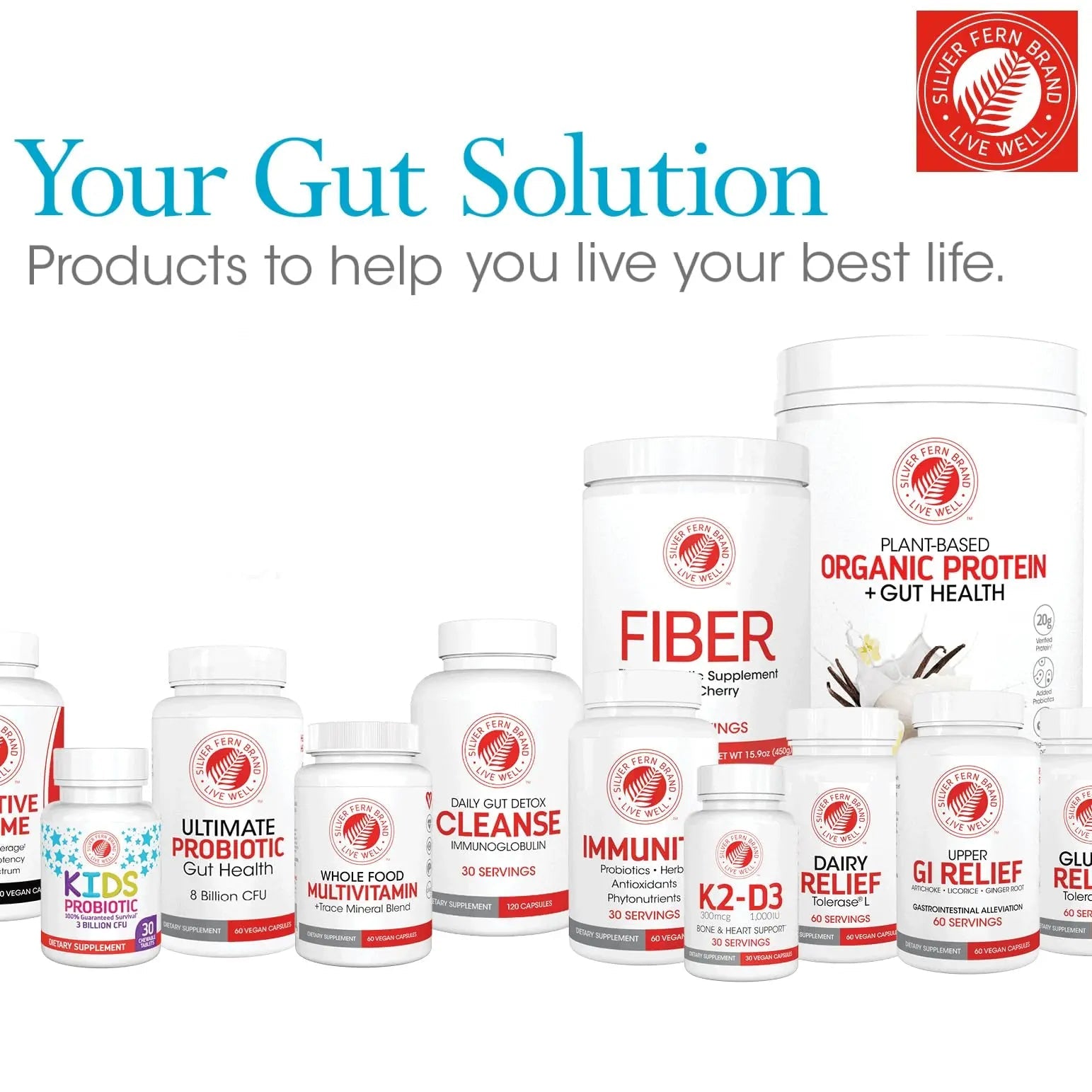 Silver Fern Cleanse - Daily Gut - 1 Bottle - 120 Capsules - 30 Day Supply - Immunoglobulin G, A & M -(IgG, IGA, IgM) - Postbiotic Silver FernBuy Supplements Australia
