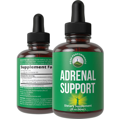 Peak Performance Adrenal Support Supplements to Restore Energy from Adrenal Fatigue. Liquid Drops Complex for Women and Men. Supports Healthy Cortisol Management. Supplement with Adaptogens Peak PerformanceBuy Supplements Australia