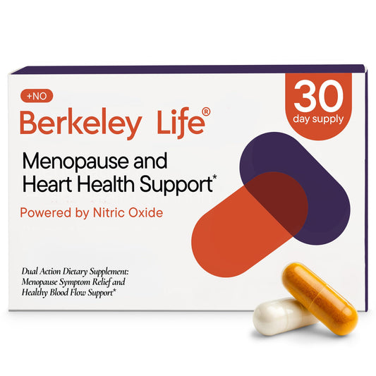 Berkeley Life Menopause and Heart Health Support Supplements - Hormone-Free Dual-Action Nitric Oxide Supplement for Menopause Symptom Relief & Healthy Blood Flow Support for Women - 60 Capsules Berkeley LifeBuy Supplements Australia