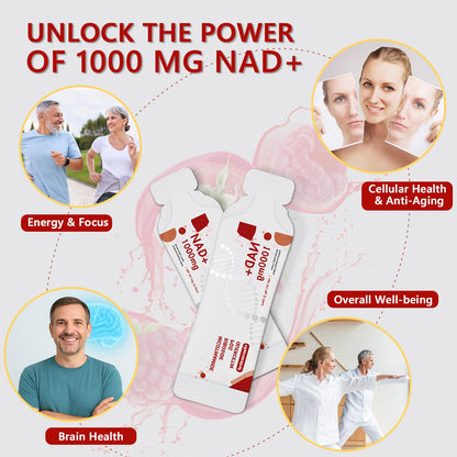 Buporai NAD Supplement 1000 mg Liquid Packets - NAD Supplements for Women & Men with Nicotinamide Riboside, Resveratrol, PQQ, Quercetin - NMNH Supplement Alternative for Anti-Aging, Energy-30 Packets BuporaiBuy Supplements Australia