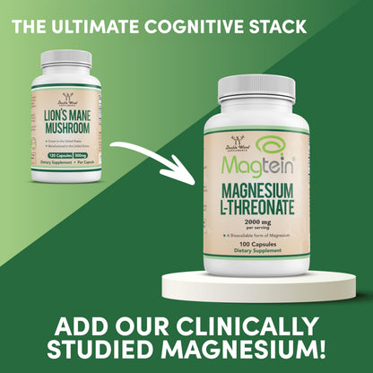 Lions Mane Supplement Mushroom Capsules (Two Month Supply - 120 Count) for Brain Double Wood SupplementsBuy Supplements Australia