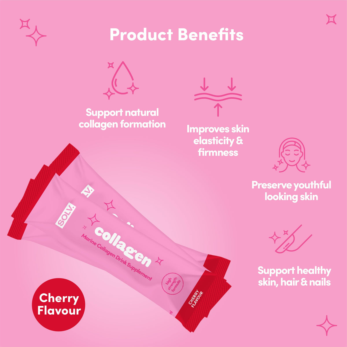 Solv Liquid 8000mg Marine Collagen Peptide Beauty Supplement Gel 14x15ml Sachets High Strength Great Tasting VIT C Biotin SOLVBuy Supplements Australia