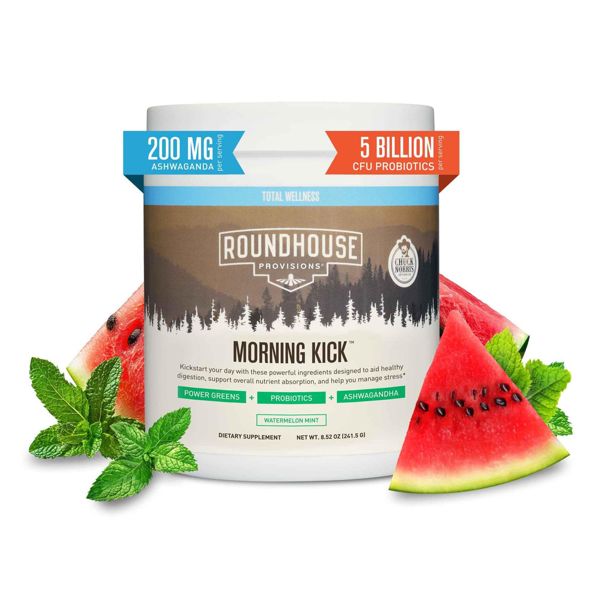 ROUNDHOUSE PROVISION Morning Kick, Powder Supplement for Healthy Digestion, Energy Levels, and Overall Wellness, 30 Servings (9.1 Ounce (Pack of 1), Watermelon Mint) ROUNDHOUSE PROVISIONBuy Supplements Australia