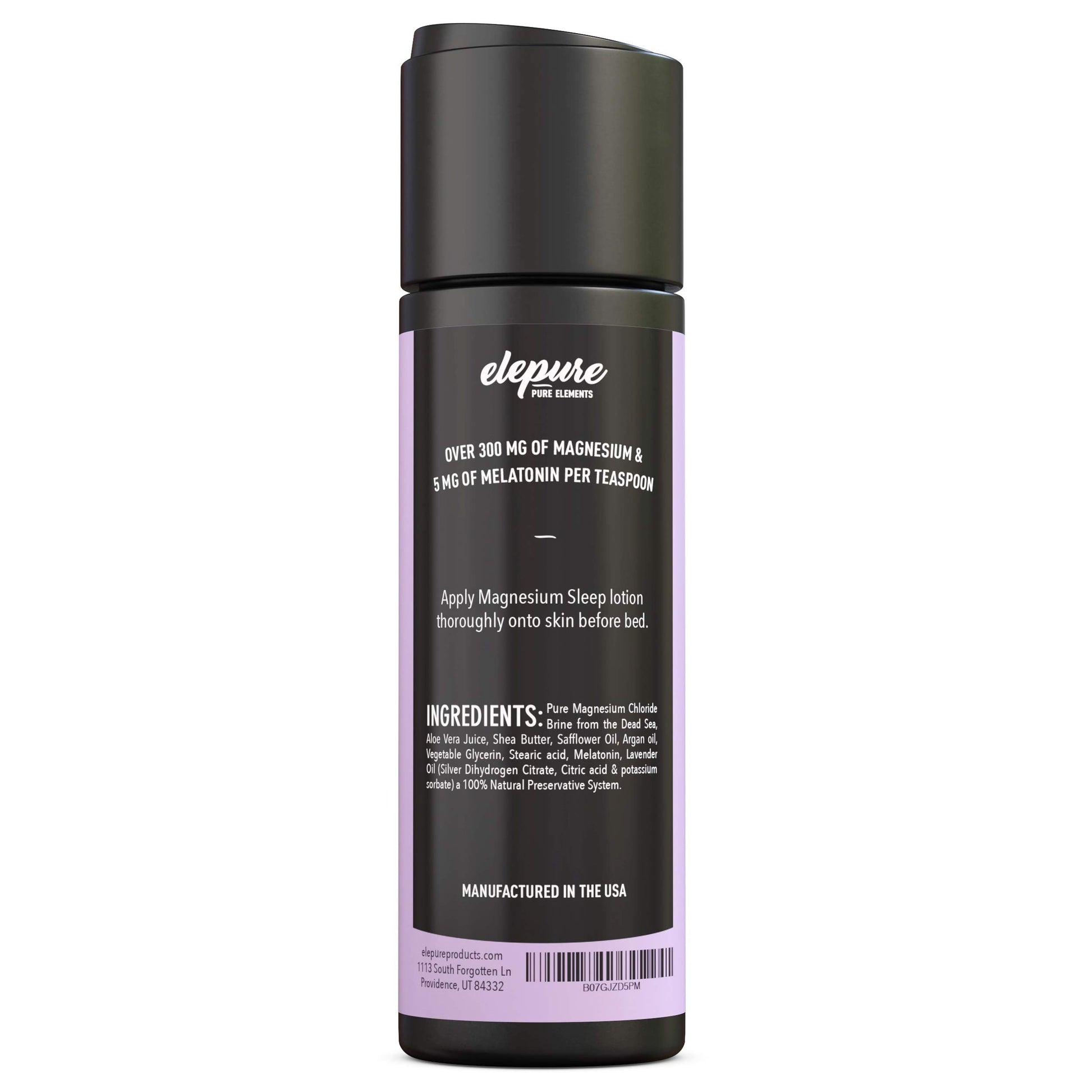 Elepure Pure Elements Magnesium Sleep Lotion with Lavender and Melatonin - Topical Application Night Cream- High Potency - Organic Materials - Large Size - Great Value - 8 fl. oz Elepure Pure ElementsBuy Supplements Australia