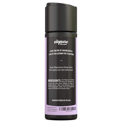 Elepure Pure Elements Magnesium Sleep Lotion with Lavender and Melatonin - Topical Application Night Cream- High Potency - Organic Materials - Large Size - Great Value - 8 fl. oz Elepure Pure ElementsBuy Supplements Australia