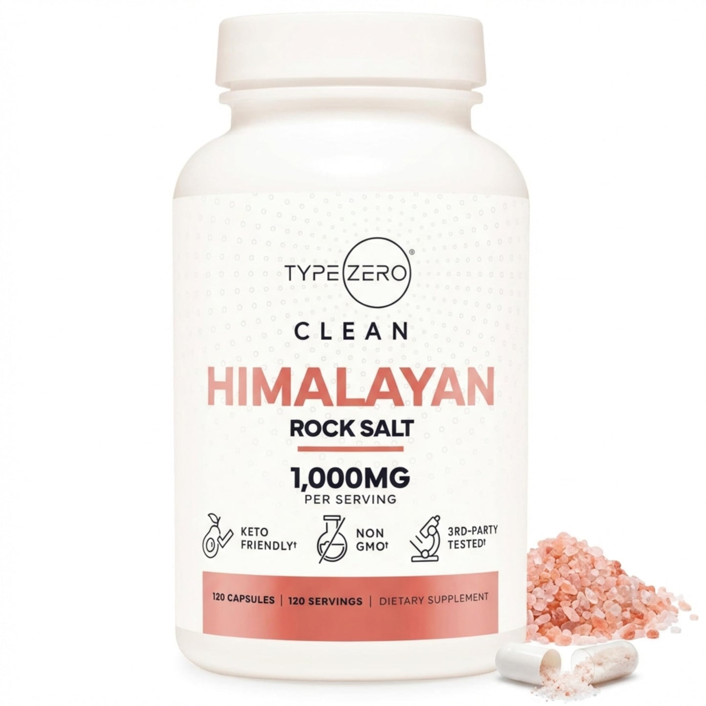Type Zero Himalayan Rock Salt Capsules (120 Capsules) (1000mg per Serving) Type ZeroBuy Supplements Australia