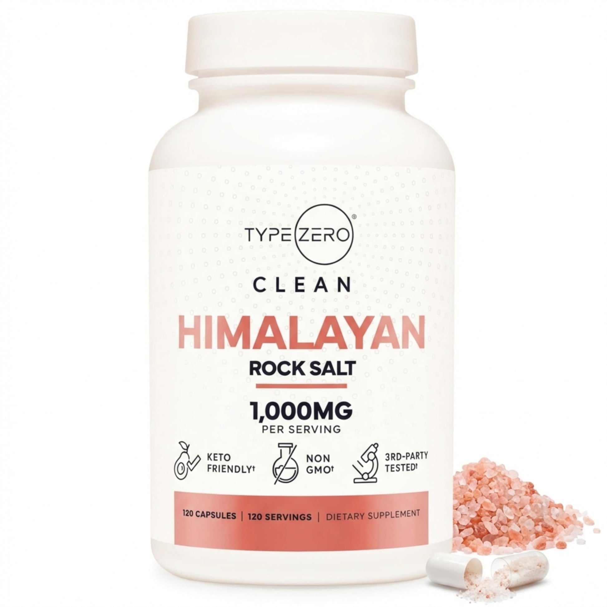 Type Zero Himalayan Rock Salt Capsules (120 Capsules) (1000mg per Serving) Type ZeroBuy Supplements Australia
