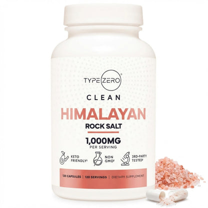 Type Zero Himalayan Rock Salt Capsules (120 Capsules) (1000mg per Serving) Type ZeroBuy Supplements Australia