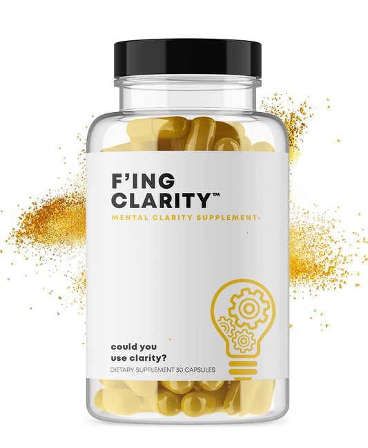 F'ing Clarity - Clarity, Memory + Brain Boosting Nootropic Supplement | Bacopa Extract, Phosphatidylserine 20%, Gingko Biloba Extract, Rhodiola Rosea Extract, DMAE Bitrartrate, B-12, Huperzine A F'ingBuy Supplements Australia