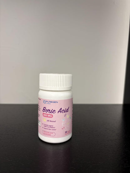 Puregen Labs Boric Acid 600 mg Vaginal Suppositories - 100% Pure | All Natural Without Dyes or Fillers | Made in USA - Supports Vaginal pH Balance and Odor Control (30 Count) P Puregen LabsBuy Supplements Australia